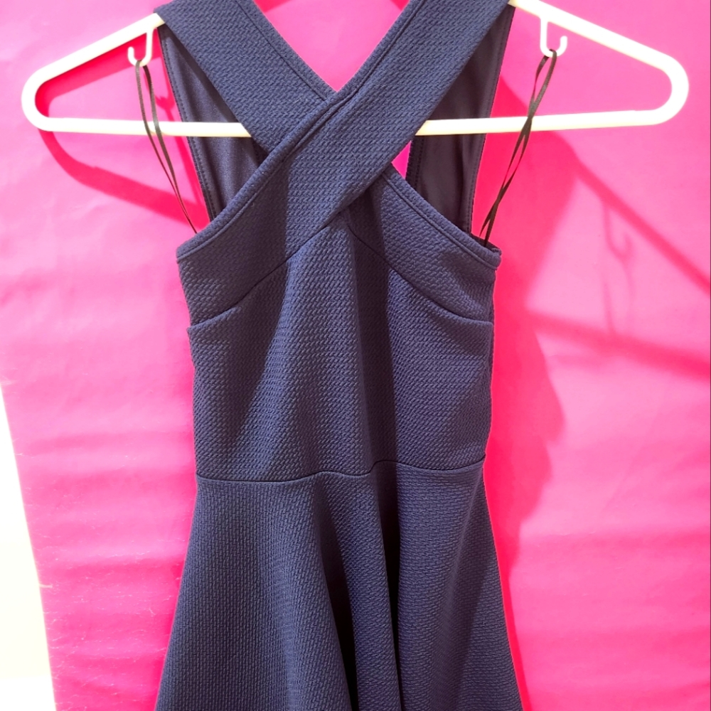 Aqua navy dress size small kids